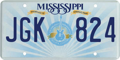 MS license plate JGK824