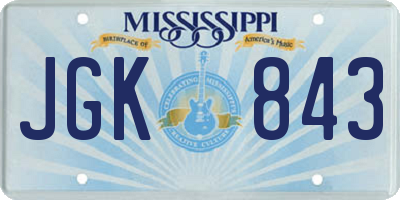 MS license plate JGK843