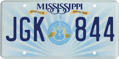 MS license plate JGK844
