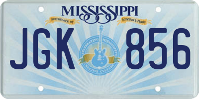 MS license plate JGK856