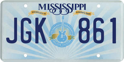 MS license plate JGK861