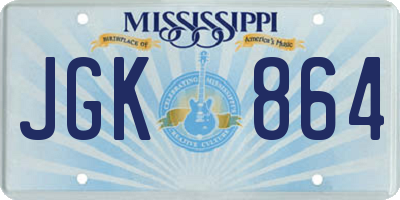 MS license plate JGK864