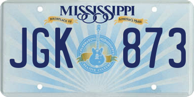 MS license plate JGK873