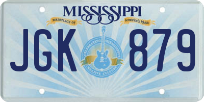 MS license plate JGK879