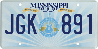 MS license plate JGK891
