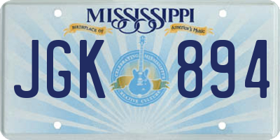MS license plate JGK894