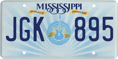 MS license plate JGK895