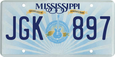 MS license plate JGK897
