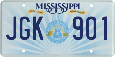 MS license plate JGK901