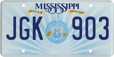 MS license plate JGK903
