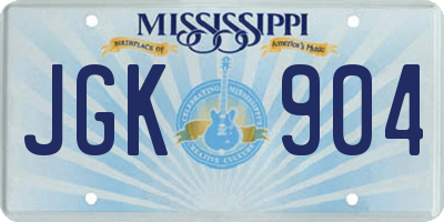 MS license plate JGK904