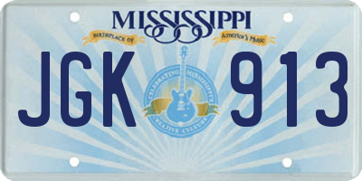 MS license plate JGK913