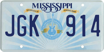 MS license plate JGK914