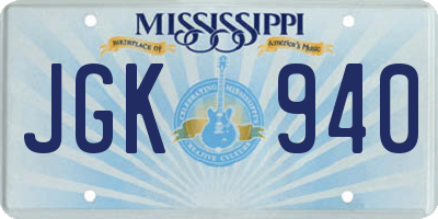 MS license plate JGK940