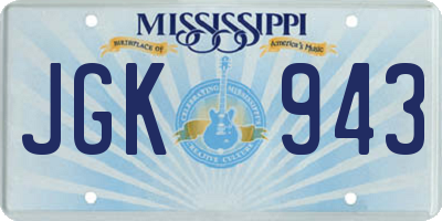 MS license plate JGK943