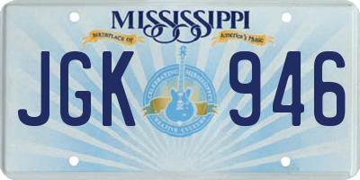 MS license plate JGK946