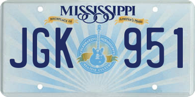 MS license plate JGK951