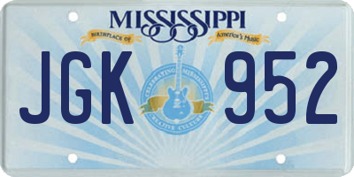 MS license plate JGK952