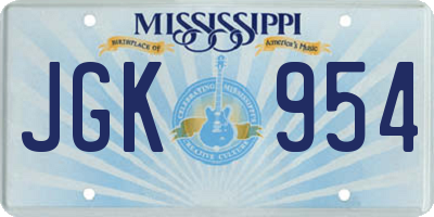MS license plate JGK954
