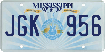 MS license plate JGK956
