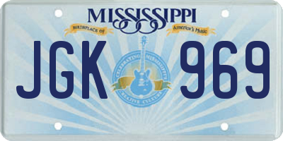 MS license plate JGK969