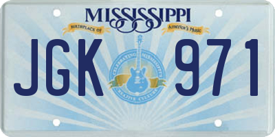 MS license plate JGK971