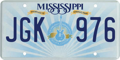 MS license plate JGK976