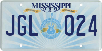 MS license plate JGL024