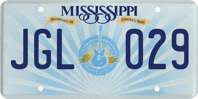 MS license plate JGL029