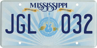 MS license plate JGL032