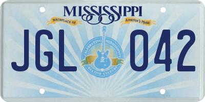 MS license plate JGL042