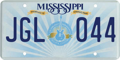 MS license plate JGL044