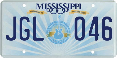 MS license plate JGL046