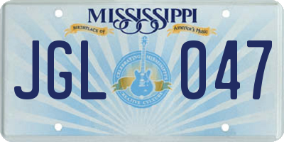 MS license plate JGL047