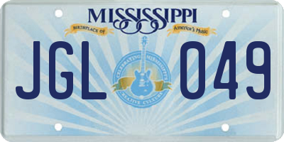MS license plate JGL049