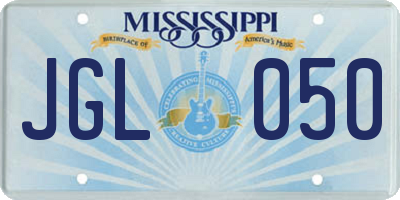 MS license plate JGL050