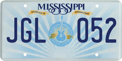 MS license plate JGL052