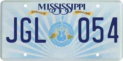 MS license plate JGL054