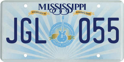MS license plate JGL055