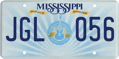 MS license plate JGL056