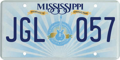 MS license plate JGL057