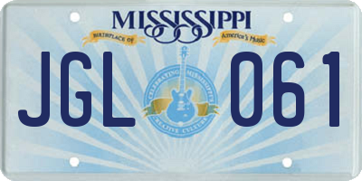 MS license plate JGL061