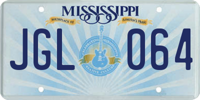 MS license plate JGL064