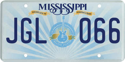 MS license plate JGL066