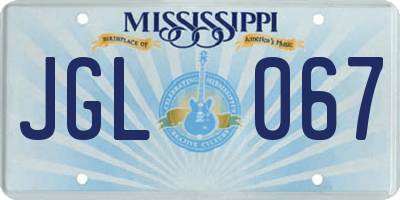 MS license plate JGL067