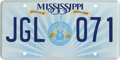 MS license plate JGL071