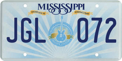 MS license plate JGL072