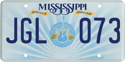 MS license plate JGL073