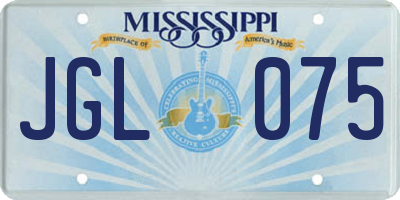 MS license plate JGL075