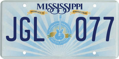 MS license plate JGL077